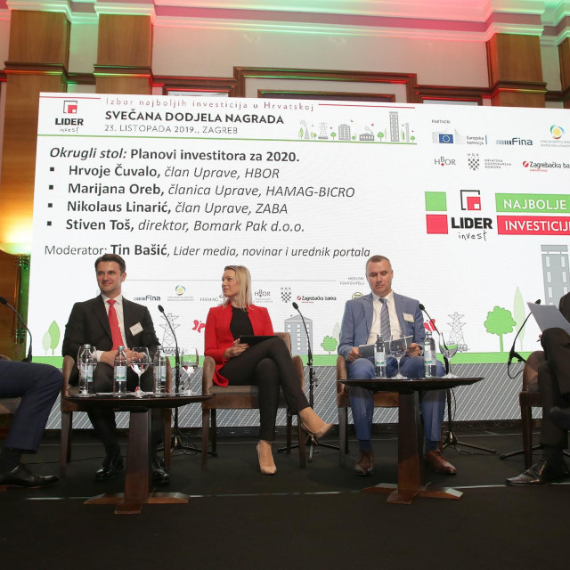 Lider invest 2019 ZAVRŠNA MANIFESTACIJA/okrugli stol; Stiven Toš, Nikolaus Linarić, Marijana Oreb, Hrvoje Čuvalo i Tin Bašić