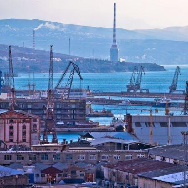 Industrial and port city of Rijeka, Kvarner bay, Croatia