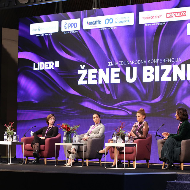 &lt;p&gt;ŽENE U BIZNISU 2021. Panel 1. Wanja Figenwald, Anamarija Vuić, Monika Mikac, Anita Lacmanović i Diana Kobas Dešković&lt;/p&gt;
